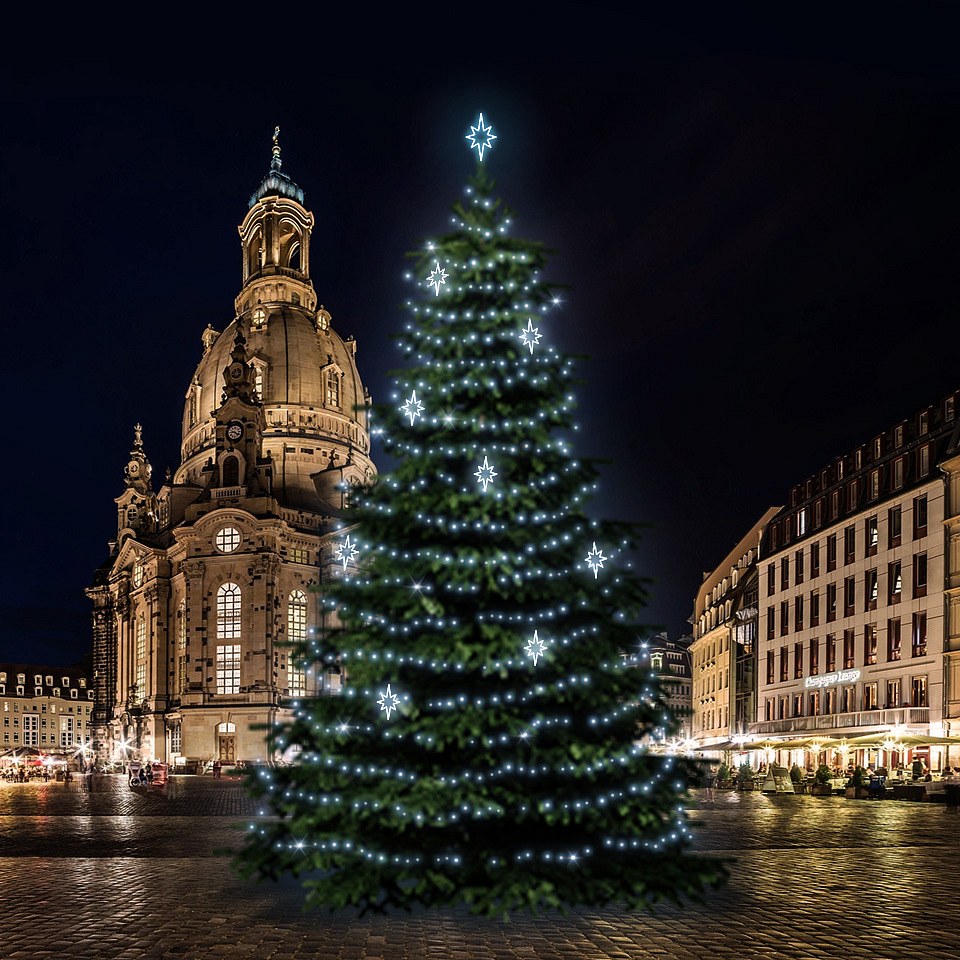 LED-Lichtset für Weihnachtsbäume 18-20 m hoch, Kaltweiß, Dekorationen DZ141S3