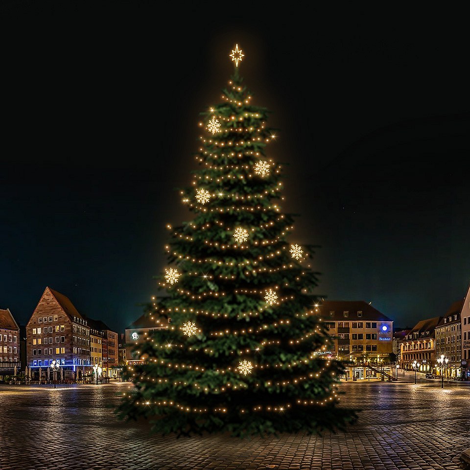 LED-Lichtset für Weihnachtsbäume 21-23 m hoch, Warmweiß, Dekorationen EFD08W