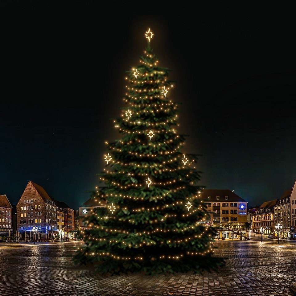 LED-Lichtset für Weihnachtsbäume 21-23 m hoch, Warmweiß, Dekorationen DZ141WS3