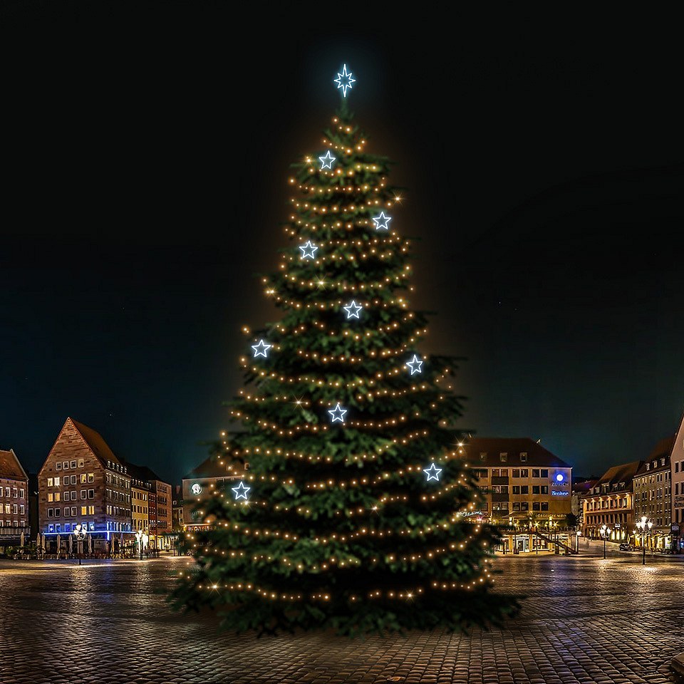 LED-Lichtset für Weihnachtsbäume 21-23 m hoch, Warmweiß,  KaltWeiße Dekorationen DZ115S1