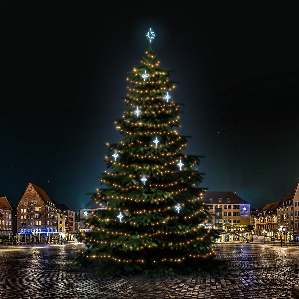 LED-Lichtset für Weihnachtsbäume 21-23 m hoch, Warmweiß,  KaltWeiße Dekorationen DZ113S4