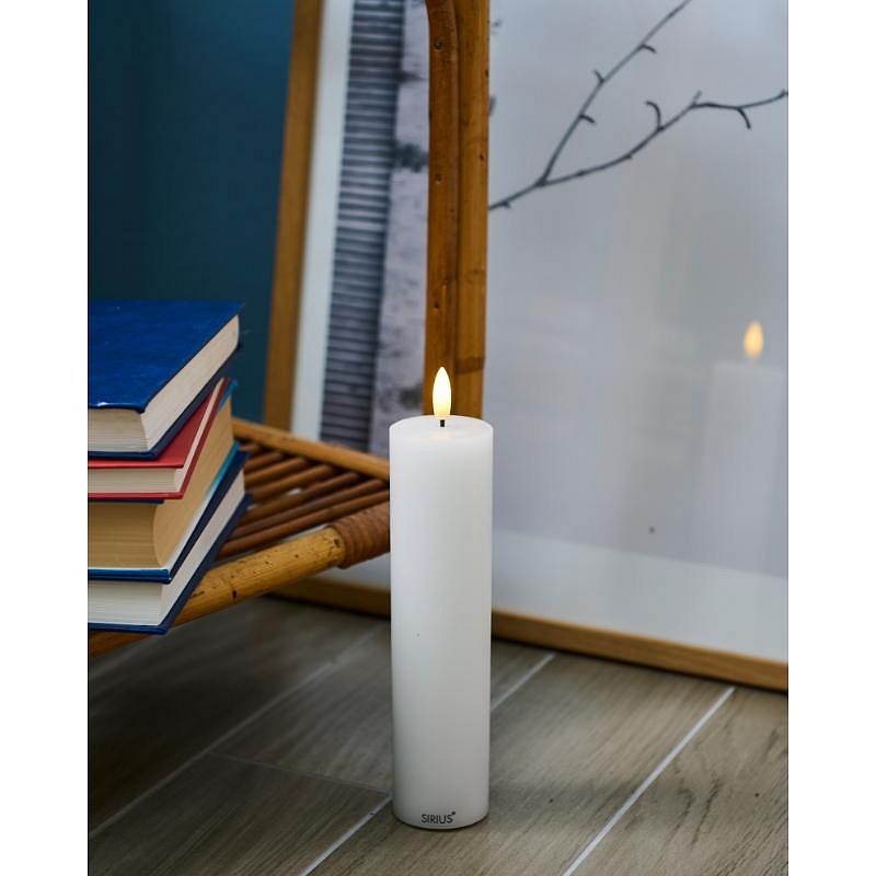 Sille wiederaufladbare LED-Kerze, Weiß, 20 cm