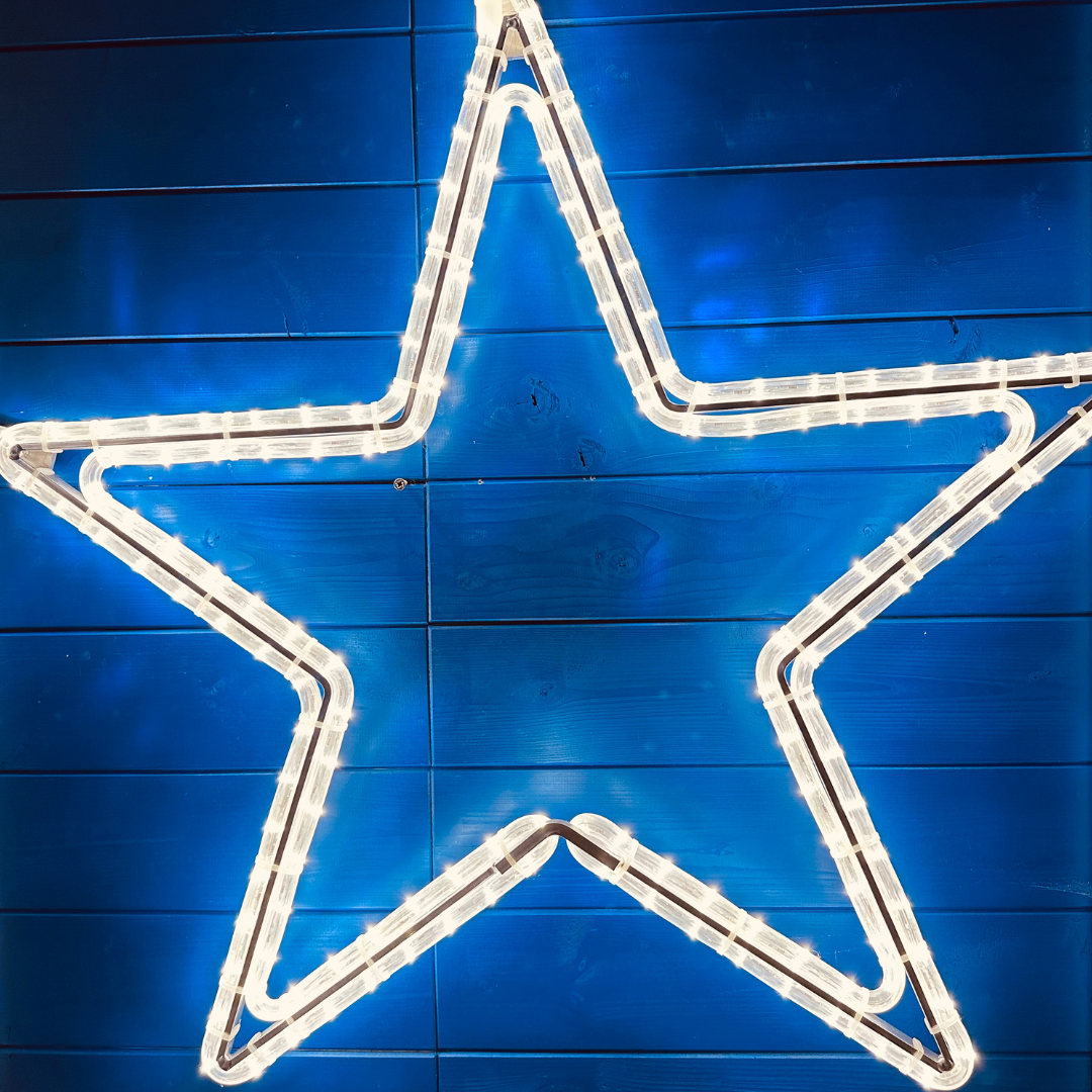 LED-Licht Stern-Motiv, warmweiß, dia. 70 cm, Befestigung an EFCON