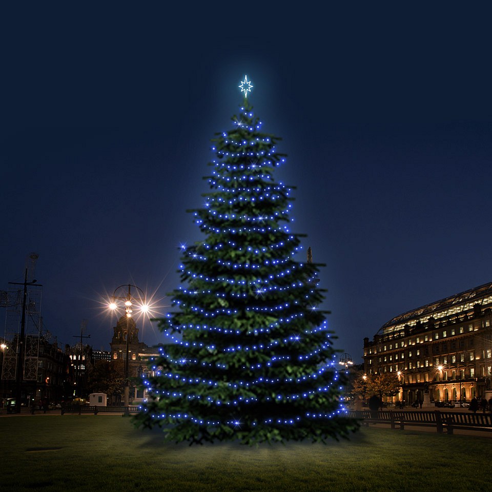 LED-Lichtset für Weihnachtsbäume 12-14 m hoch, blau