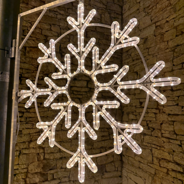 LED-Beleuchtung mit Schneeflockenmotiv, warmweiß, Ø 85 cm