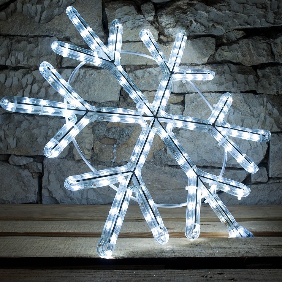 Lichtfigur - Schneeflocke, kühlweiß