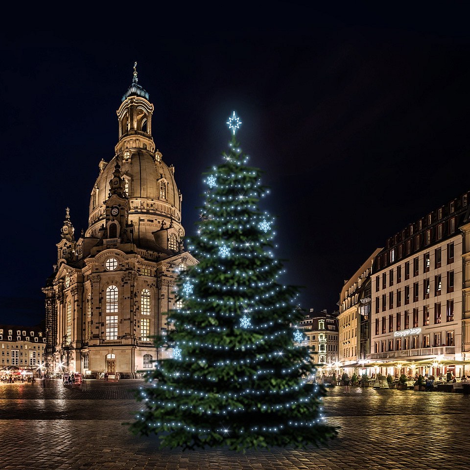 LED-Lichtset für Weihnachtsbäume 15-17 m hoch, Kaltweiß, Dekorationen EFD05