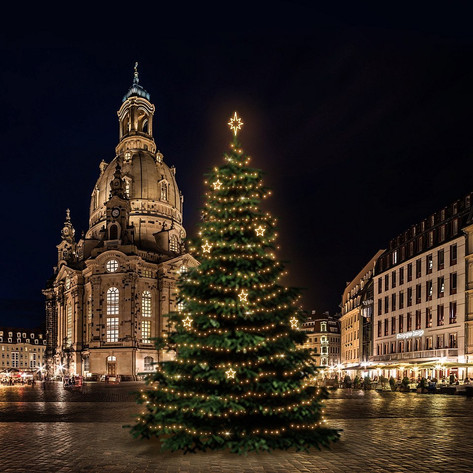 LED-Lichtset für Weihnachtsbäume 15-17 m hoch, Warmweiß, Dekorationen EFD12W