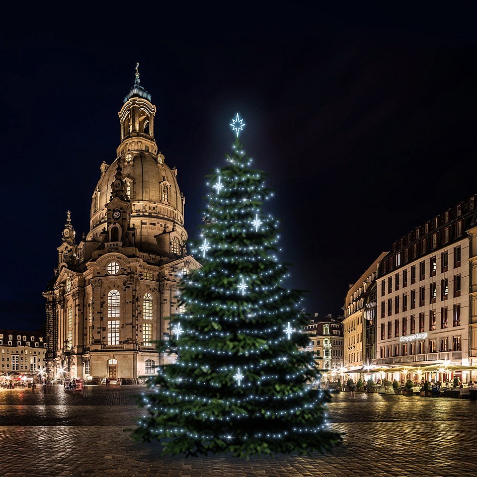 LED-Lichtset für Weihnachtsbäume 15-17 m hoch, Kaltweiß, Dekorationen DZ113S4
