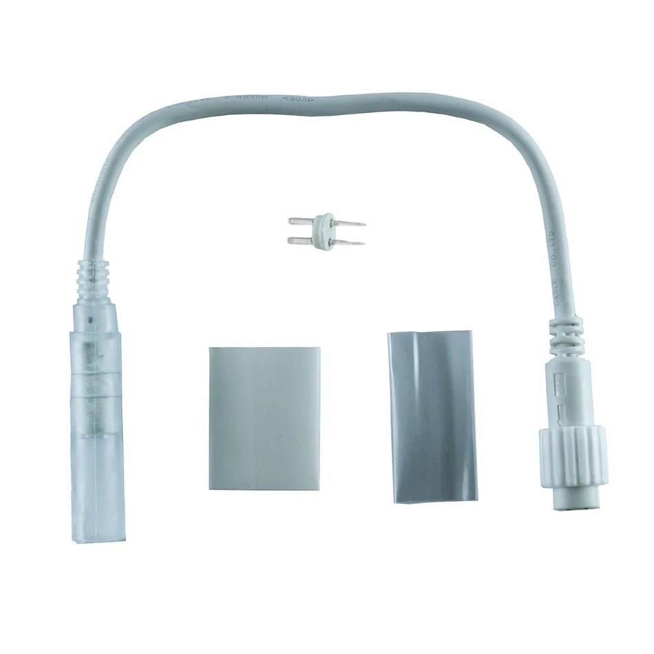 Přípojka mezi světelnou hadicí a systémy EASY FIX 0,25m, bílý, samčí, IP44, bílý kabel