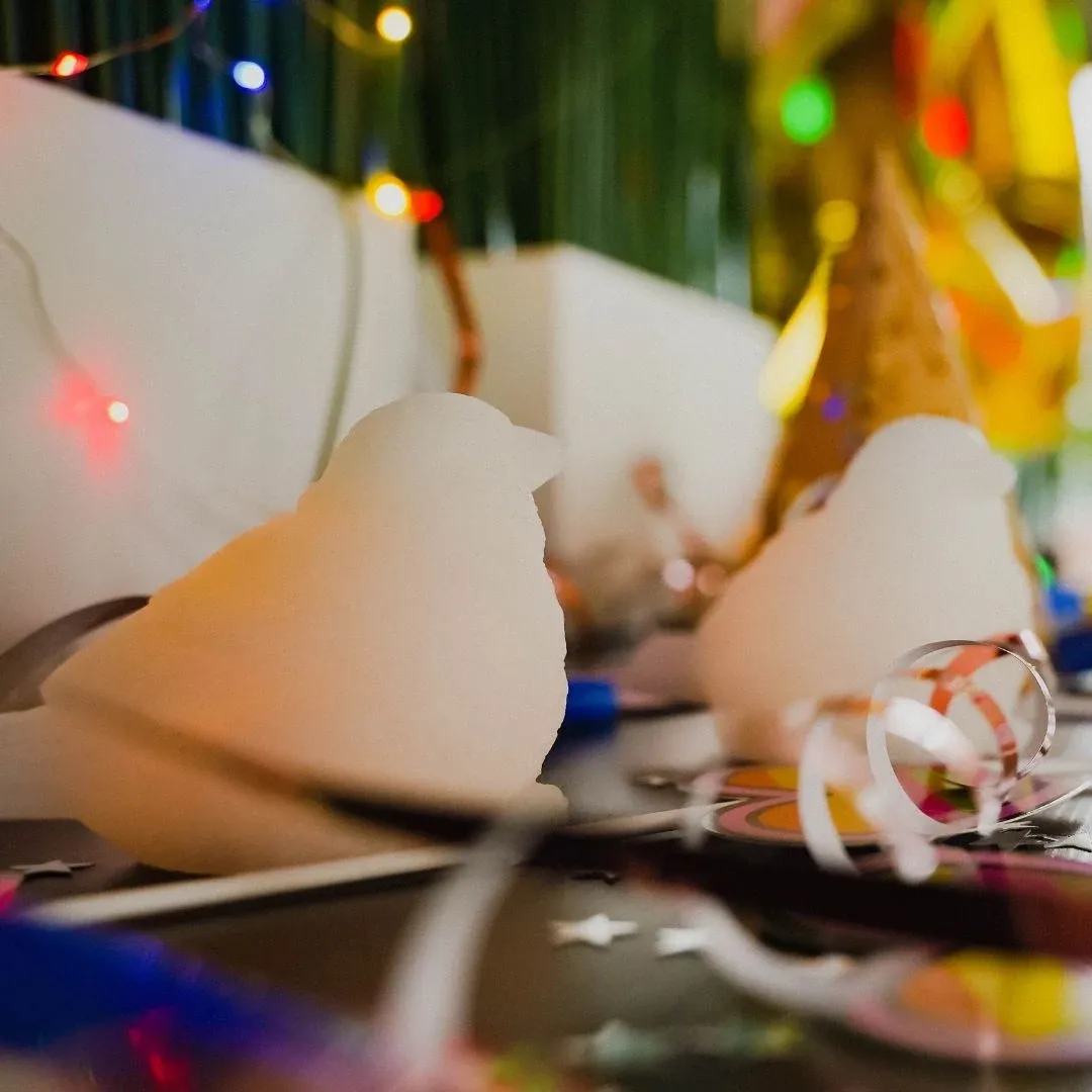 LED svíčka ptáček, bílý, sada 2 kusy, 6,7 cm