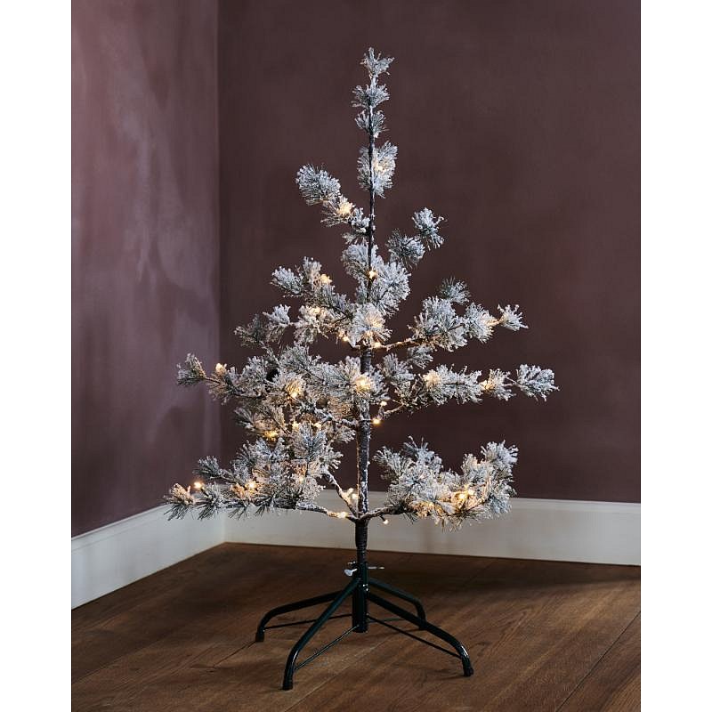 LED světelný stromek Alfi, 90 cm, zasněžený