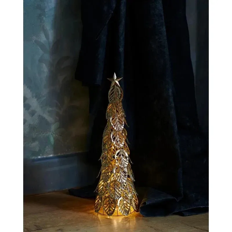 LED světelný stromeček, zlatý, 43cm