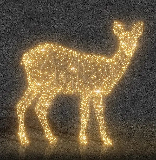 3D LED světelná srna, 420 cm, teple bílá, 24V, 33W, ze 7 dílů