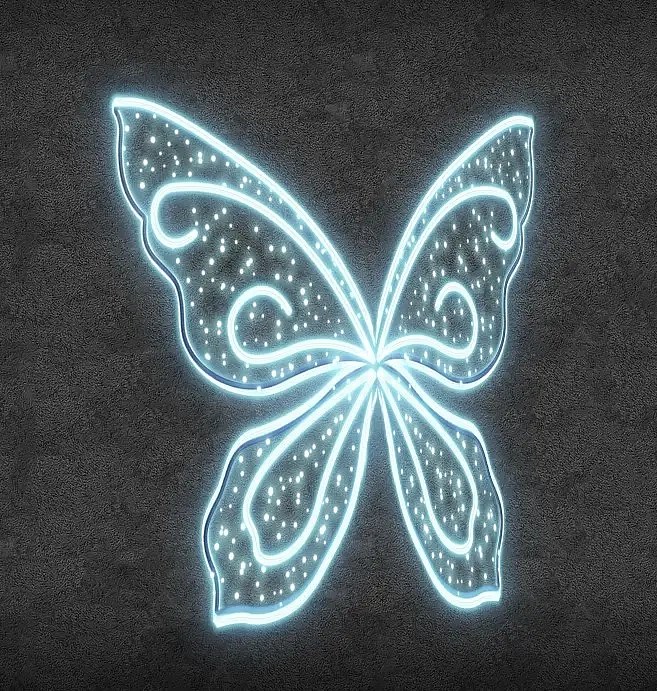 LED světelná motýlí křídla, 200 x 200 cm  velikost jednoho křídla 100 x 200 cm