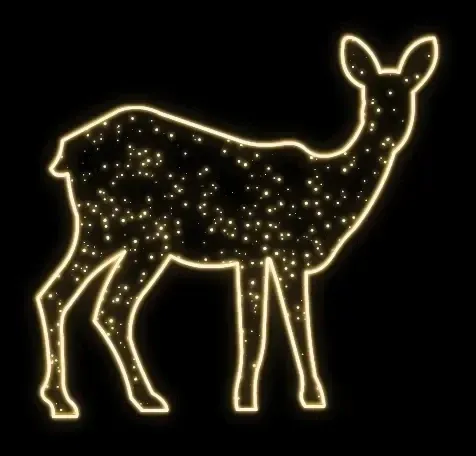 LED světelný dekor, srna, 210 x 200 x 5 cm, teple bílá