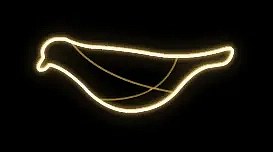 LED světelný ptáček, 90 x 34 x 5 cm, teple bílá, 230V