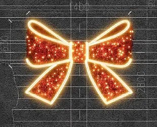 3D LED světelná mašle, 140 x 65 cm, teple bílá s hadicí (kopie)