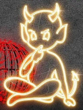 LED světelný čertík, 66 x 90 cm, teple bílá