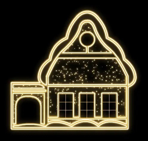 2D LED světelná vesnice, 230 x 230 cm, teple bílá, 36V, 52,7 W, 24 kg, ze 3 dílů, stojící