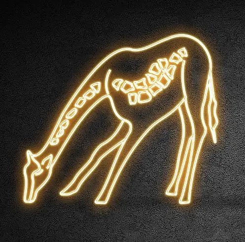 2D LED světelná žirafa - pítko, 249 x 217 cm, teple bílá, 36 V, 34,5 W, z 5 dílů, stojící