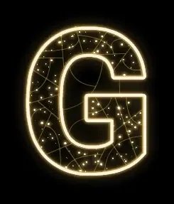 2D LED světelné písmeno G, v