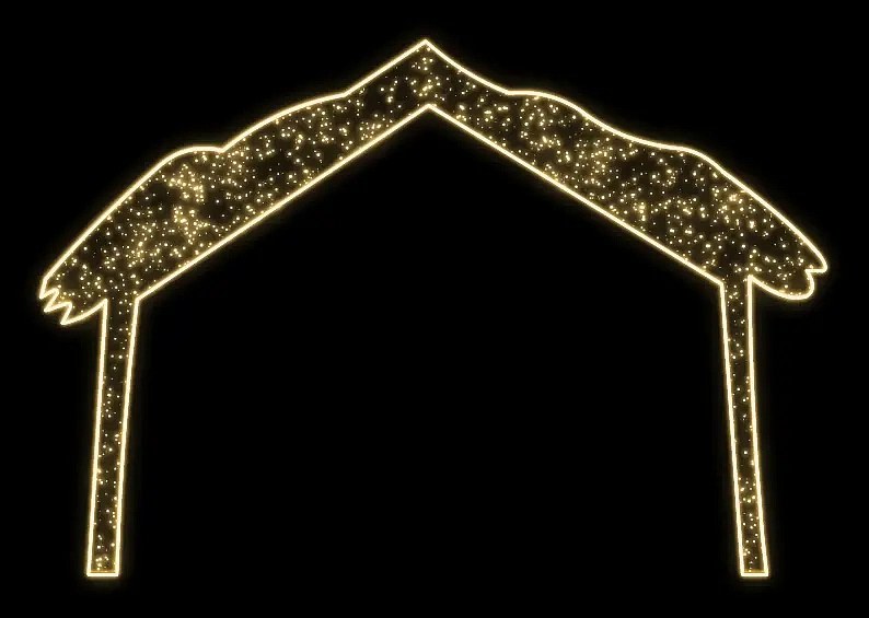 2D LED světelný motiv chlév, 270 x 185 cm, teple bílá, 36 V, 32,9 W, 15,6 kg, ze 4 dílů, stojící