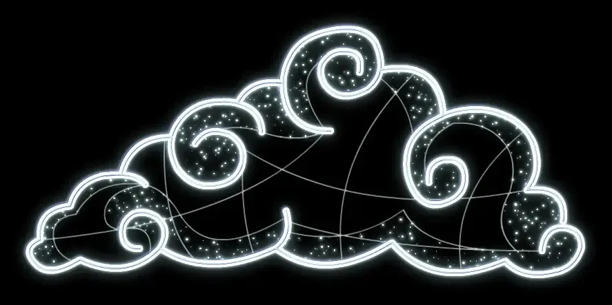 2D LED světelný obláček, 210 x 95 cm, ledově bílá, 36 V, 24,7 W, 11,6 kg, z 5 dílů