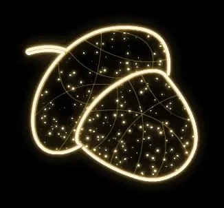 2D LED světelný žalud, 50 cm, teple bílá 36 V, 10,9 W, ze 2 dílů