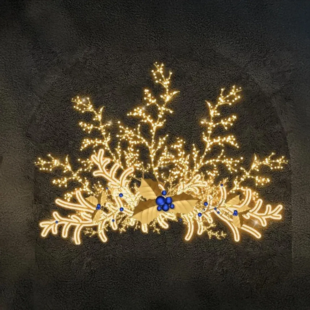 LED světelný převěs, 220 × 250 × 20 cm, teple bílá s Flash efektem, 36V, 38,8 W, 31,3 kg, ze 2 dílů
