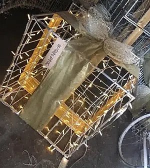 3D světelný dárek 80cm s mašlí -90cm, teple bílá, 11 kg, v1