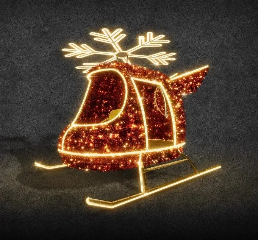 LED světelný vrtulník s vločkou, 600 x 450 x 220 cm, teple bílá, 24V36V, ze 7 dílů