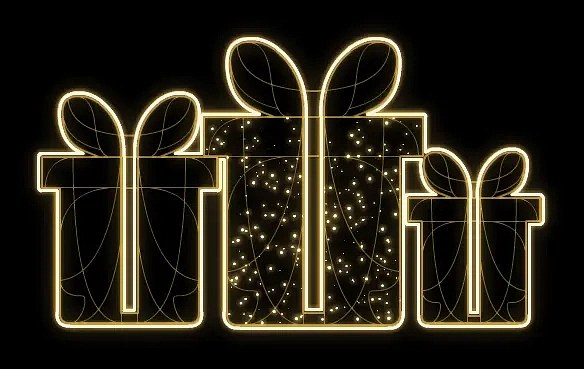 LED světelný motiv, dárky, 120 x 70 cm, teple bílá, 230 V, 37,4 W, 7 kg