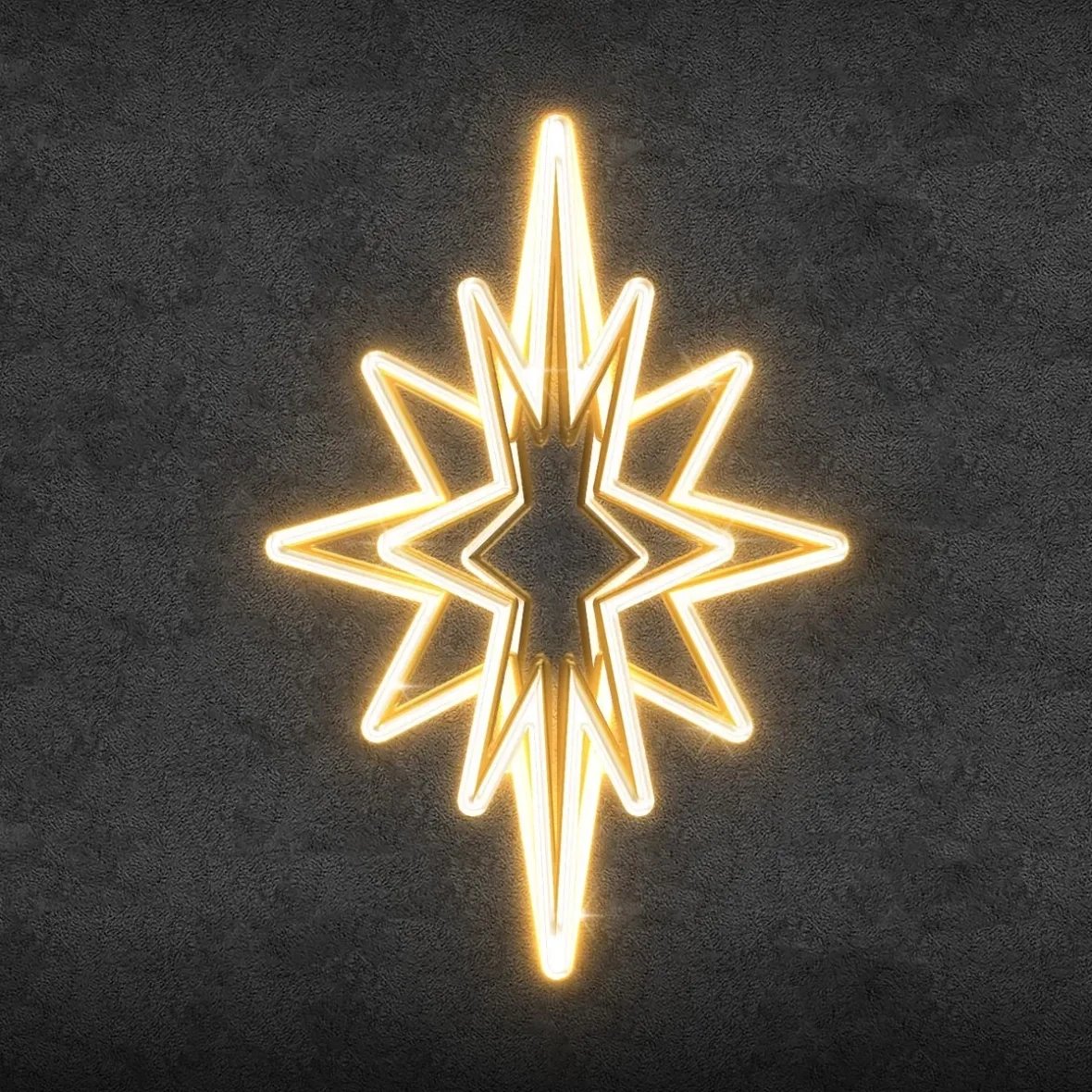 3D LED světelná špice na vrchol stromu, 60 × 90 × 60 cm, teple bílá