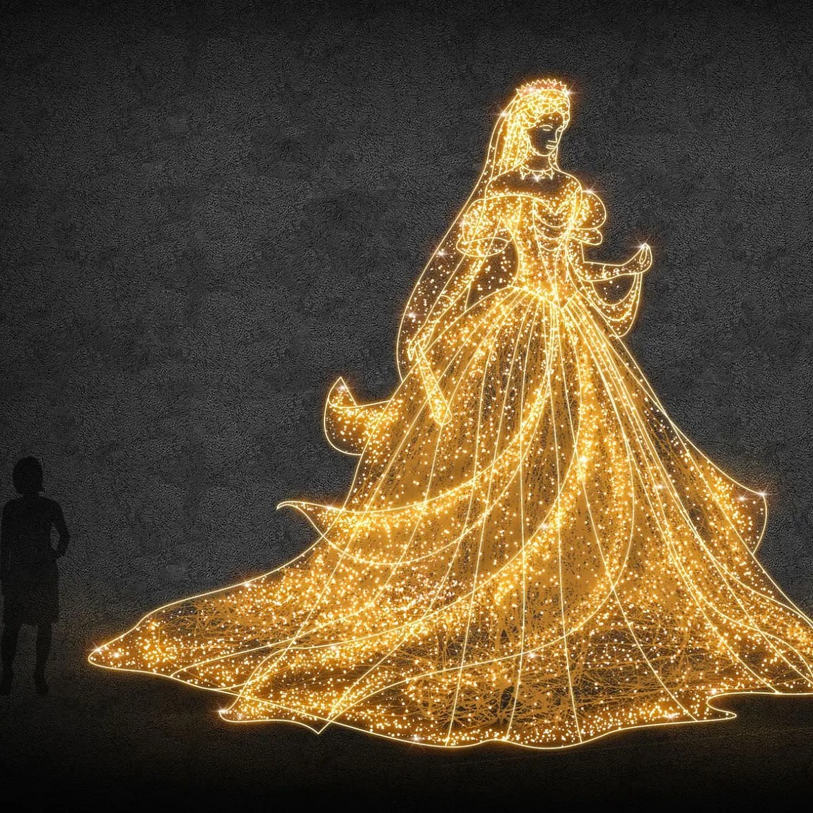 3D LED světelná socha Sissi, 400 cm, 36 V, 150 W, teple bílá