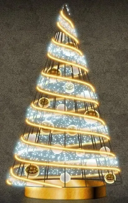 LED světelný strom, 200 cm, teple bílá