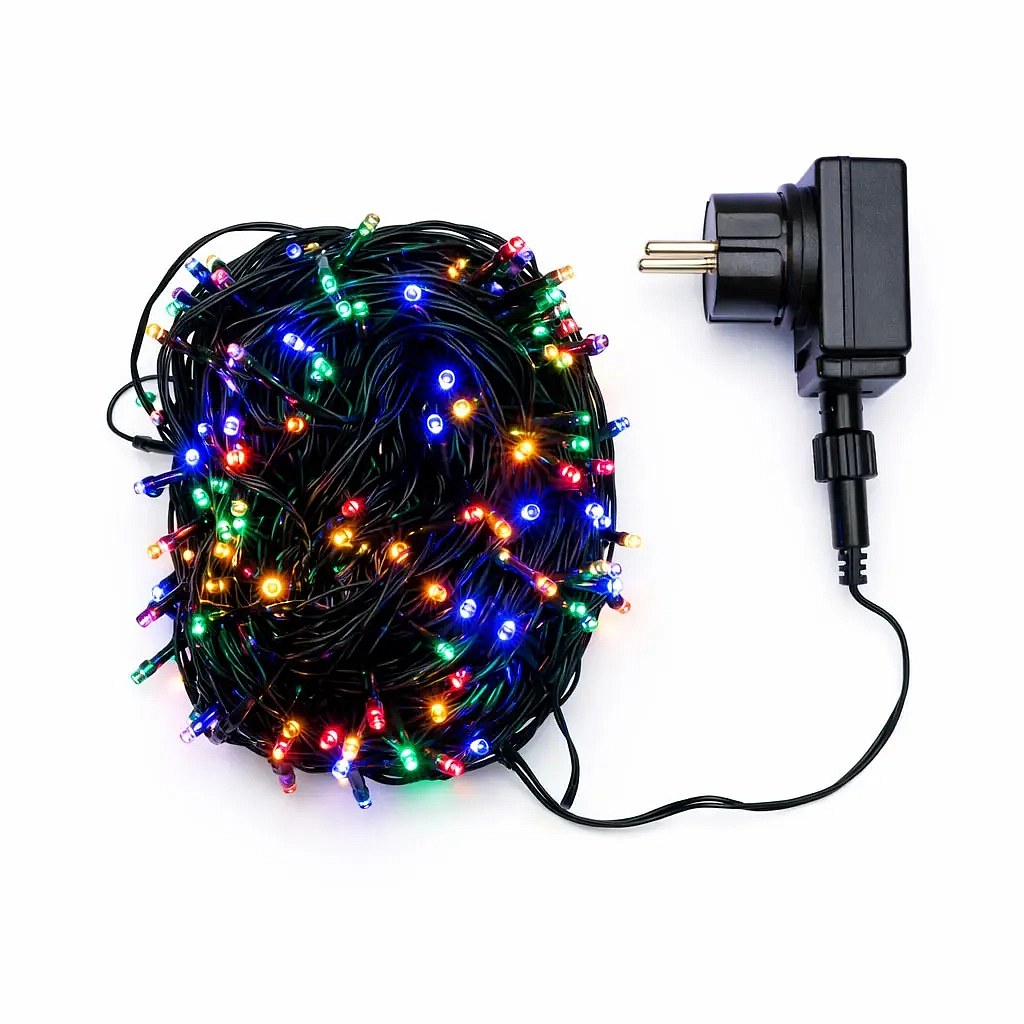 LED světelný řetěz ELSLN, 40 m, 200 barevných diod, IP44, vč