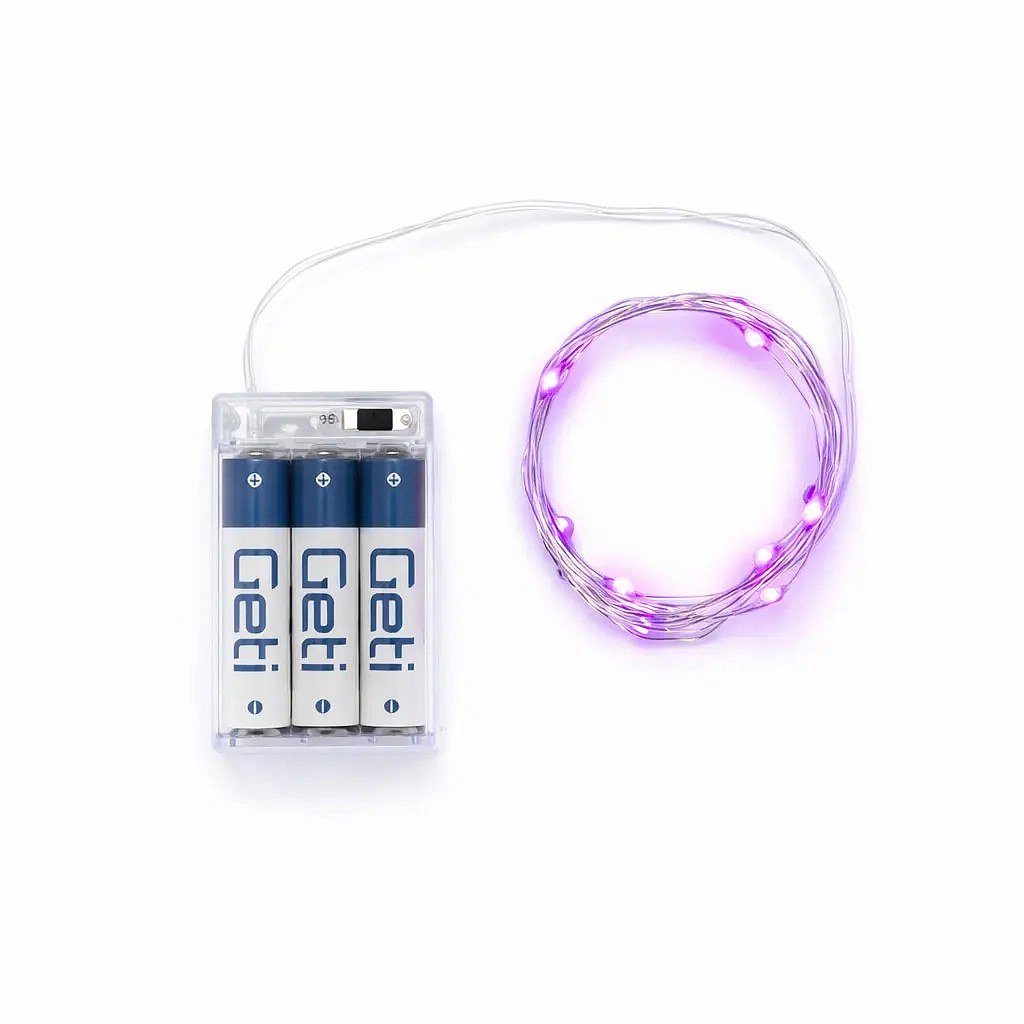 LED světelný řetěz na baterie, růžová, 20 diod, 2,3 m
