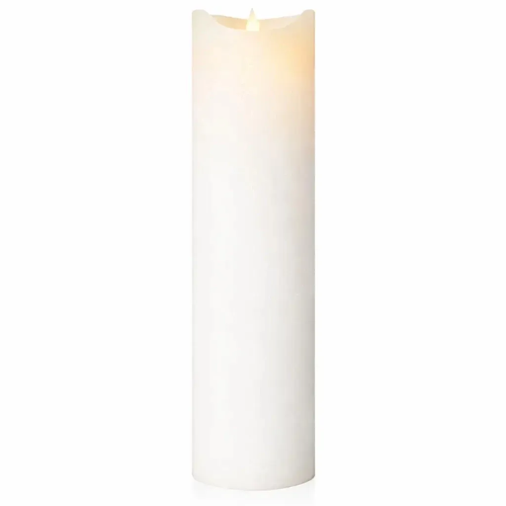 LED svíčka z pravého vosku dobíjecí Sara, bílá, Ø 7,5 x 30 cm