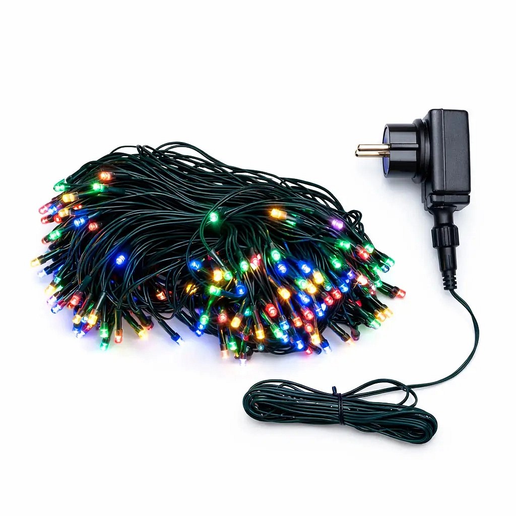 LED světelný řetěz ELSLN, 20 m, 100 barevných diod, IP44, vč