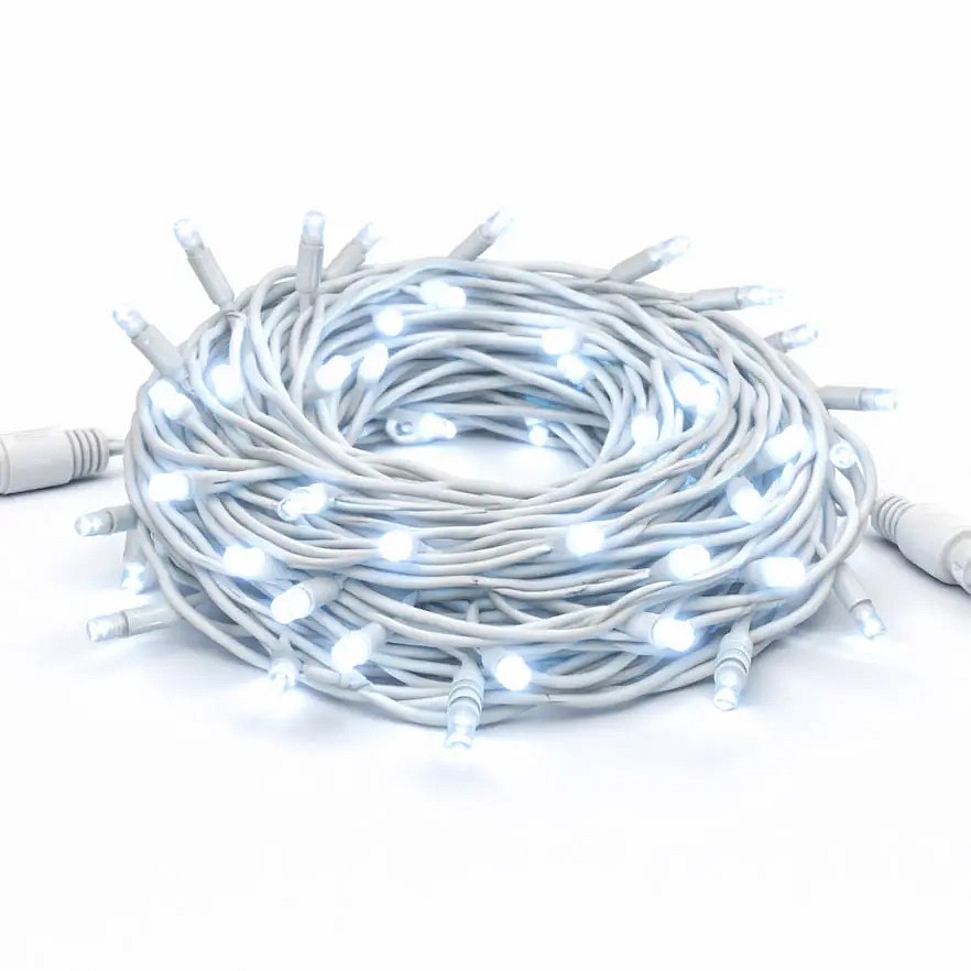 Easy Fix LED světelný řetěz 20 m, ledově bílá, 120 diod, IP67, bílý kabel IP67