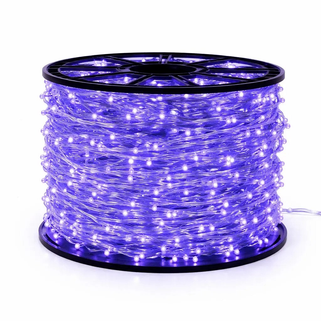 Easy Fix LED světelný řetěz 100 m modrý, 2000 diod, bílý kabel IP67, cívka