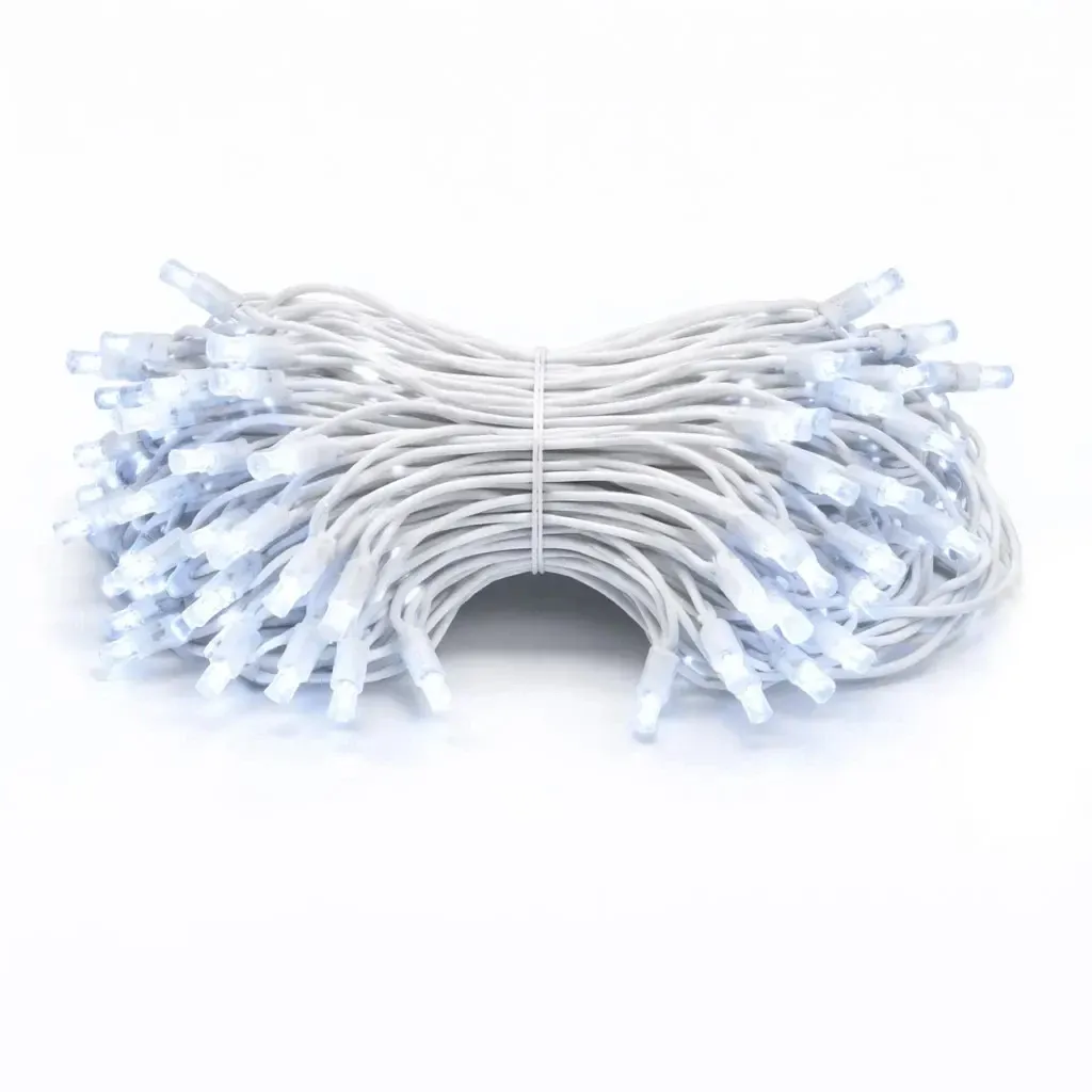 Easy Fix LED světelný řetěz 5 m venkovní ledově bílá s FLASH, 60 diod, bílý kabel IP67