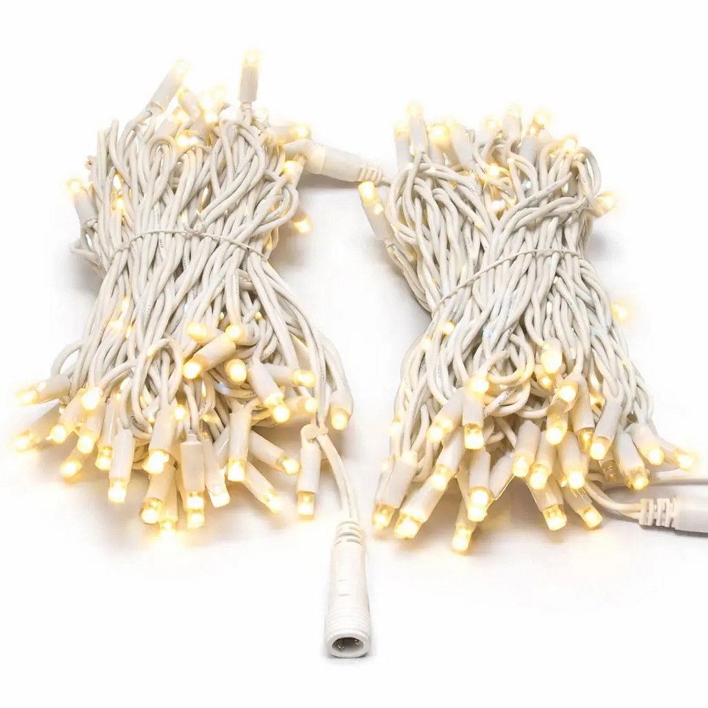Easy Fix LED světelný řetěz 20 m venkovní teple bílá s FLASH, 120 diod, bílý kabel IP67, 2× 10 m