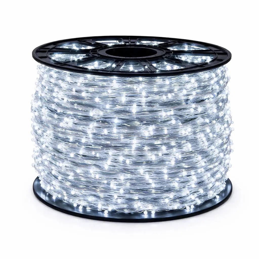 Eco Fix LED světelný řetěz 80 m venkovní ledová bílá, 24 V, čirý kabel IP67, cívka