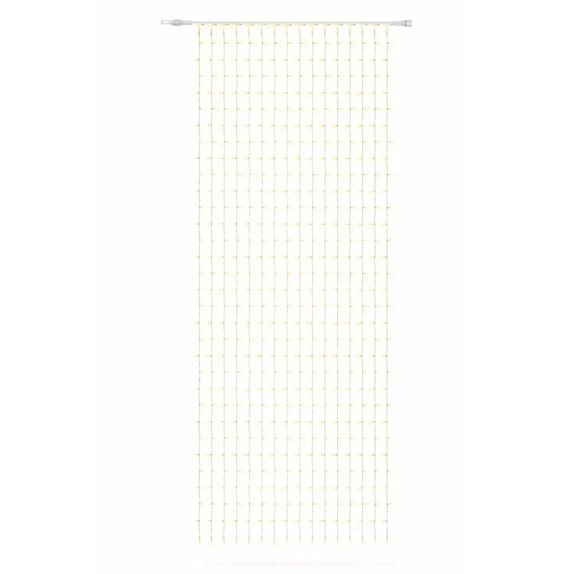 Easy Fix Interiérová LED světelná záclona 100 × 500 cm, teple bílá, 500 diod, 10 pramenů, čirý kabel IP20, prodlužovací