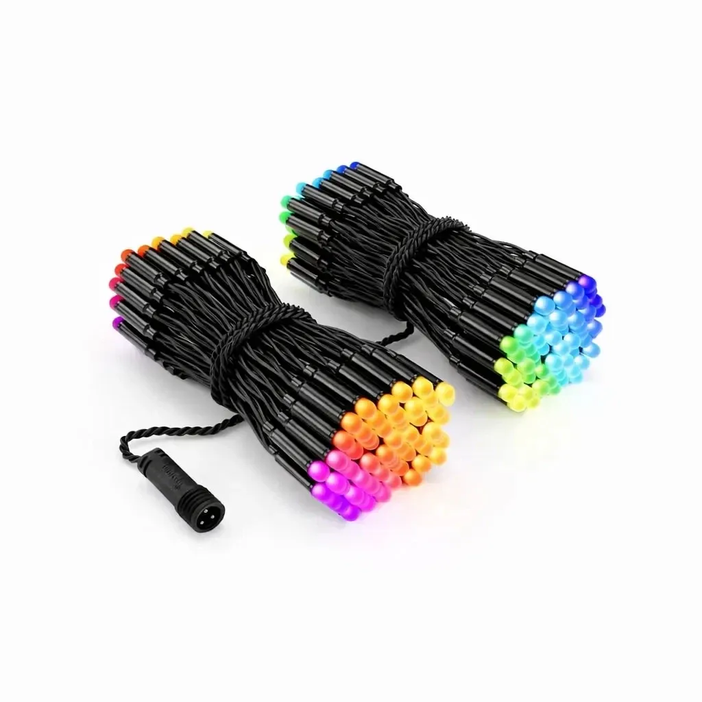 RGB světýlka Twinkly PRO DUAL světelný řetěz venkovní, 2× 125 diod RGB, IP67 černý kabel 2 ×12,5 m