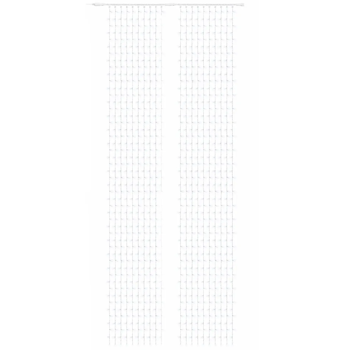 Easy Fix LED světelný závěs venkovní 200 × 1100 cm, ledově bílá s FLASH, 2200 diod, bílý kabel IP67, prodlužovací