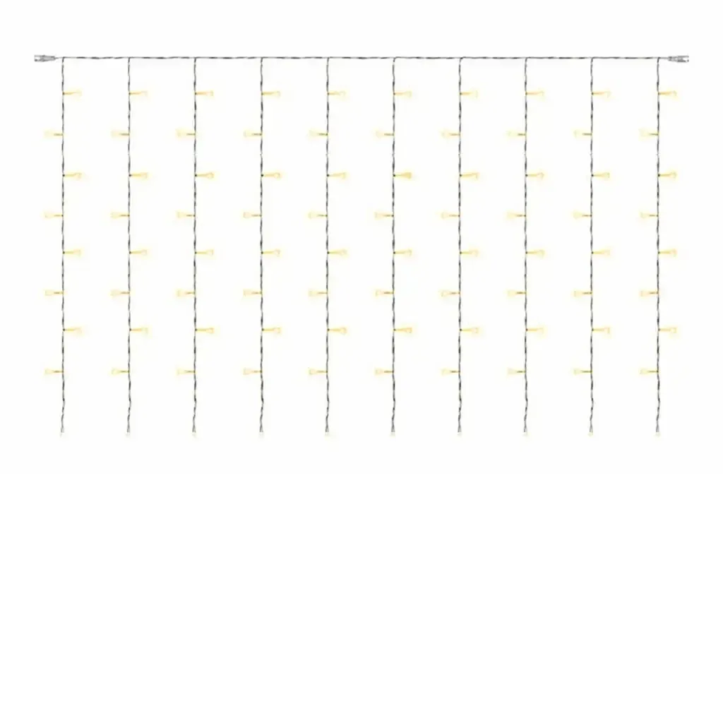 Hobby Line LED světelný závěs do okna 200 × 100 cm, teple bílá, 100 diod, čirý kabel IP20 do interiéru, prodlužovací