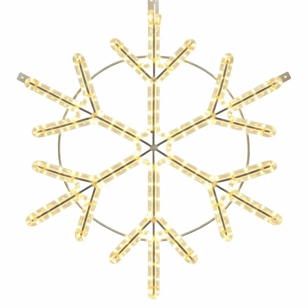 2D LED světelná vločka III, závěsná, 100 × 100 cm, teple bílá